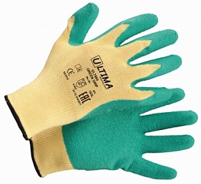 Перчатки ULT660 GREEN GRIP трикотажные с латексным текстурированным покрытием ULTIMA®