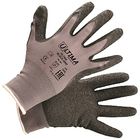 Перчатки ULT650 BLACK GRIP трикотажные нейлоновые с латексным текстурированным покрытием ULTIMA®